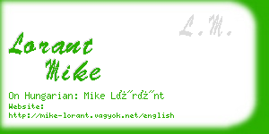 lorant mike business card